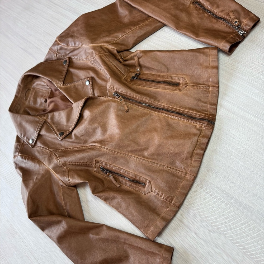 Max Studio Faux Leather Moto Jacket